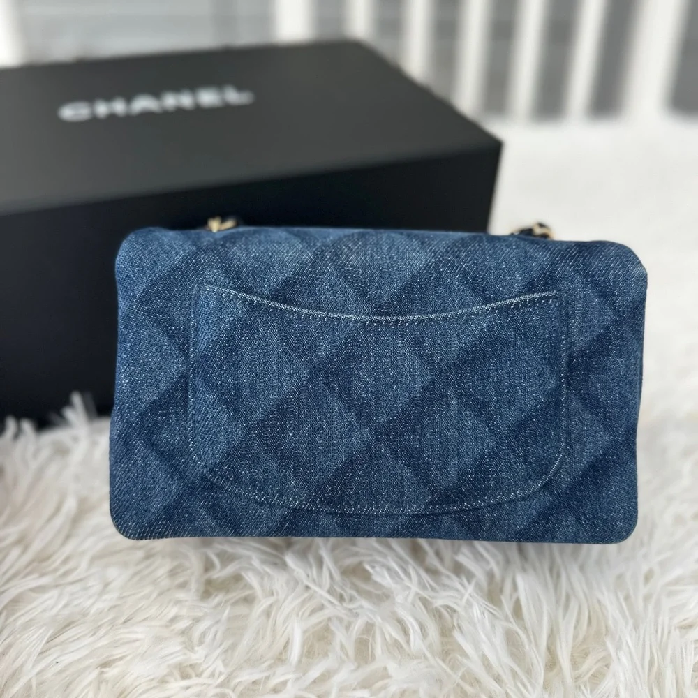 CHANEL Dark Denim Mini Classic Flap - Picture 3 of 11
